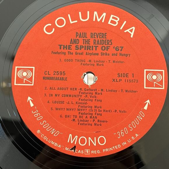 Paul Revere & The Raiders The Spirit Of '67 Vinyl LP 1966 Columbia CL 2595 Mono - Picture 4 of 12